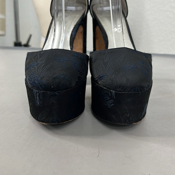 Alexa Chung Platform Mary Jane Heels Tapestry Cut Out Ankle Strap - Picture 4 of 9